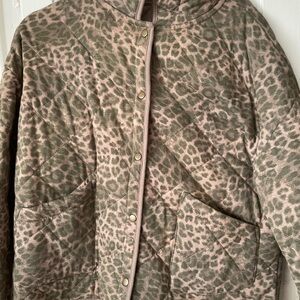 Z Supply Animal Print Quilted Puffer Jacket